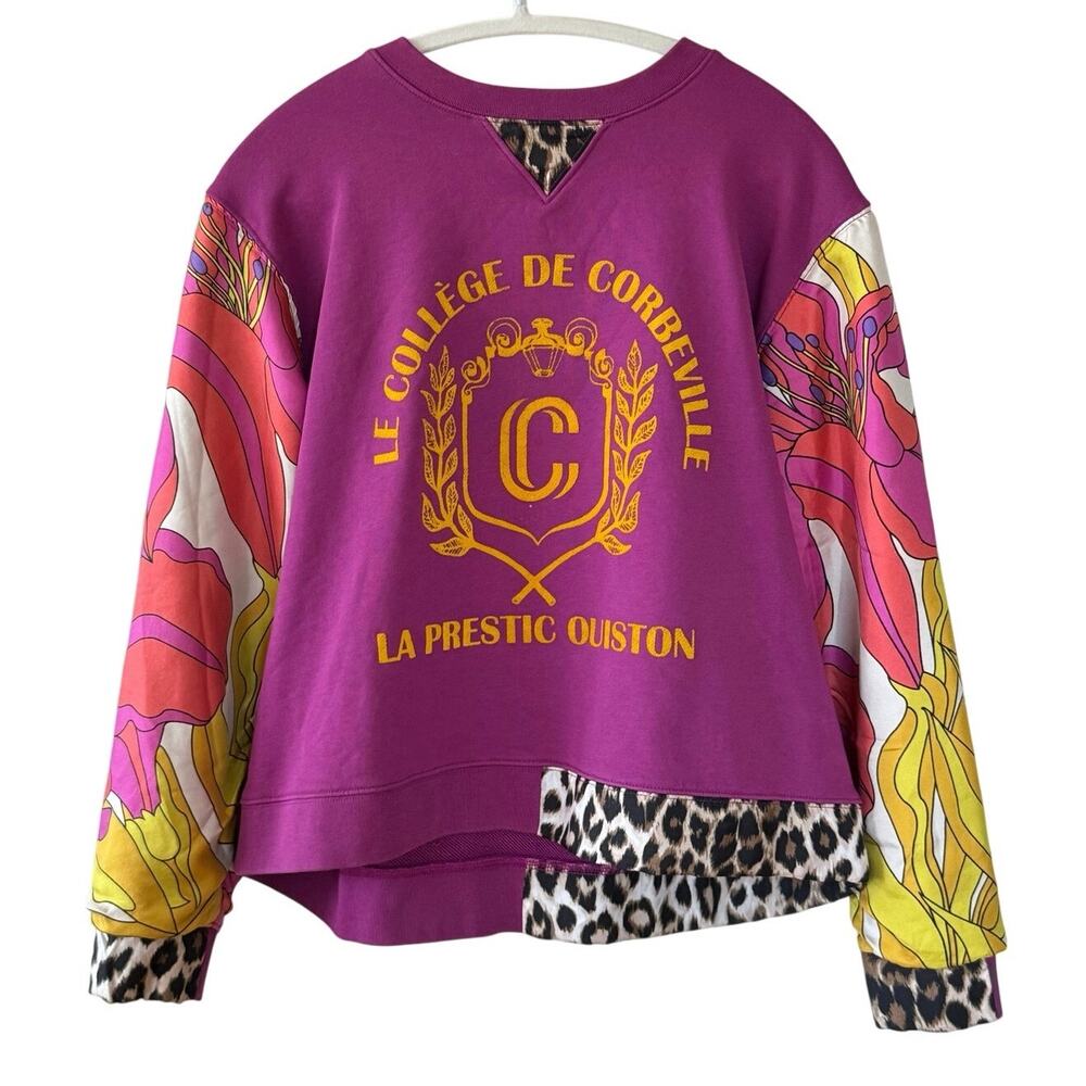 La Prestic Ouiston Collegiate Cotton Silk Pullover Vibrant Designer Paris Euro
